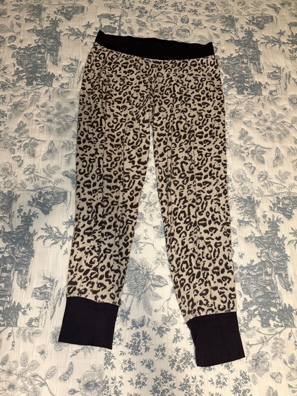 Victoria's Secret White and Grey Leopard Print Pajama Pants